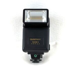 Quantaray Q383 Super Shoe Mount Camera Flash Tilt Head Black 2627C
